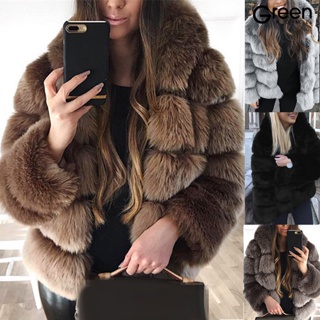Women Faux Rabbit Fur Lined Thick Warm Parka Hooded Large Fur