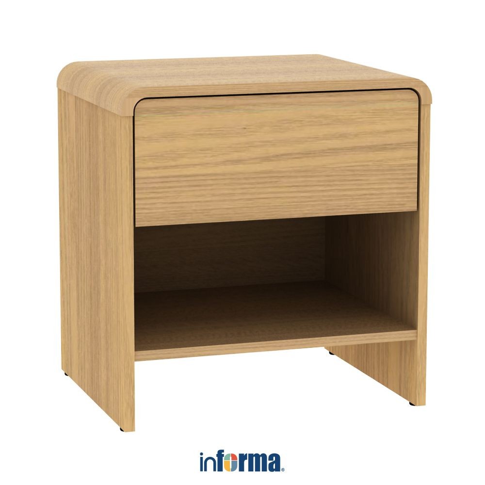 Informa Raphael Nakas - Brown Oak Bedside Table Nightstand Table ...