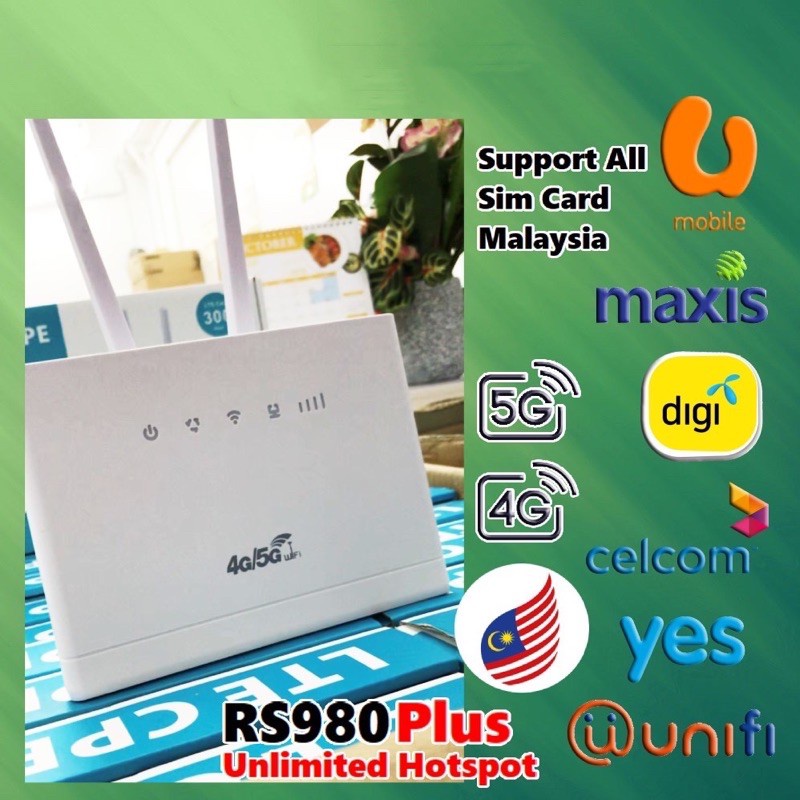 RS980 Plus Unlimited Hotspot 4G WiFi Modified Modem Support All Telco ...