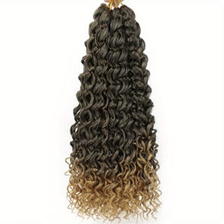 Ocean Wave Crochet Hair 14 Inch 9 Packs Deep Wave Crochet Hair Ocean Wave  Braiding Hair Synthetic Wavy Crochet Hair Ombre Ocean Wave Hair (14 Inch-9  Packs, T1b/27#) 14 Inch (Pack of 9) T27