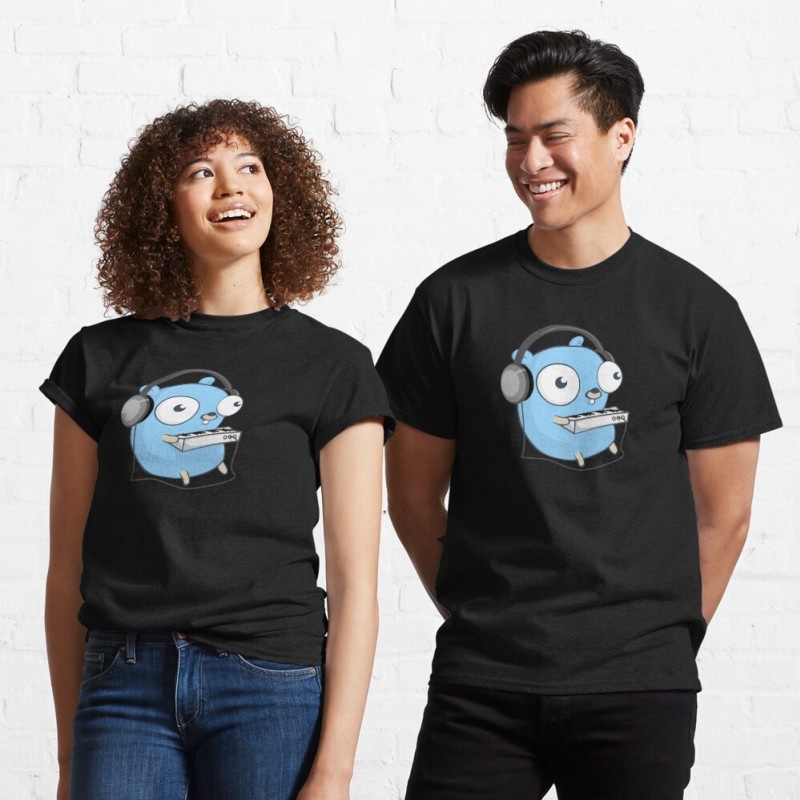 The Golang Mascot Music Black Edition T-Shirt Unisex Tshirt | Shopee ...