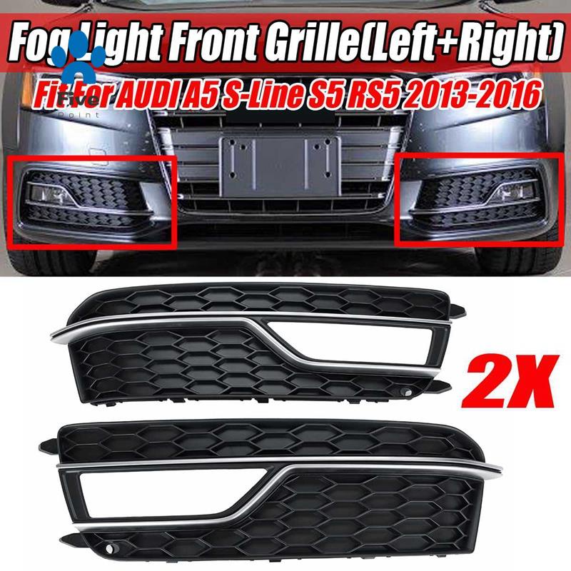 2 PCS Front Bumper Fog Light Grill Cover Fog Lamp Lower Grille ABS Car