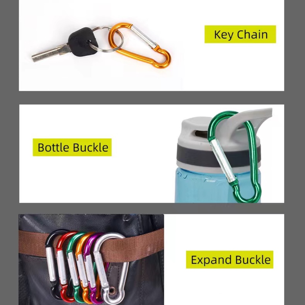 BESPORTBLE Heavy Duty Caribeaners: 10 clip per arrampicata a pesce, in alluminio, fibbia a sospensione rapida, accessori per escursioni per arrampicata