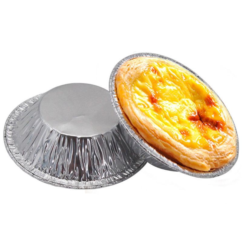100pcs Disposable Tin Foil Round Egg Tart Mold Acuan Tart Foil Round