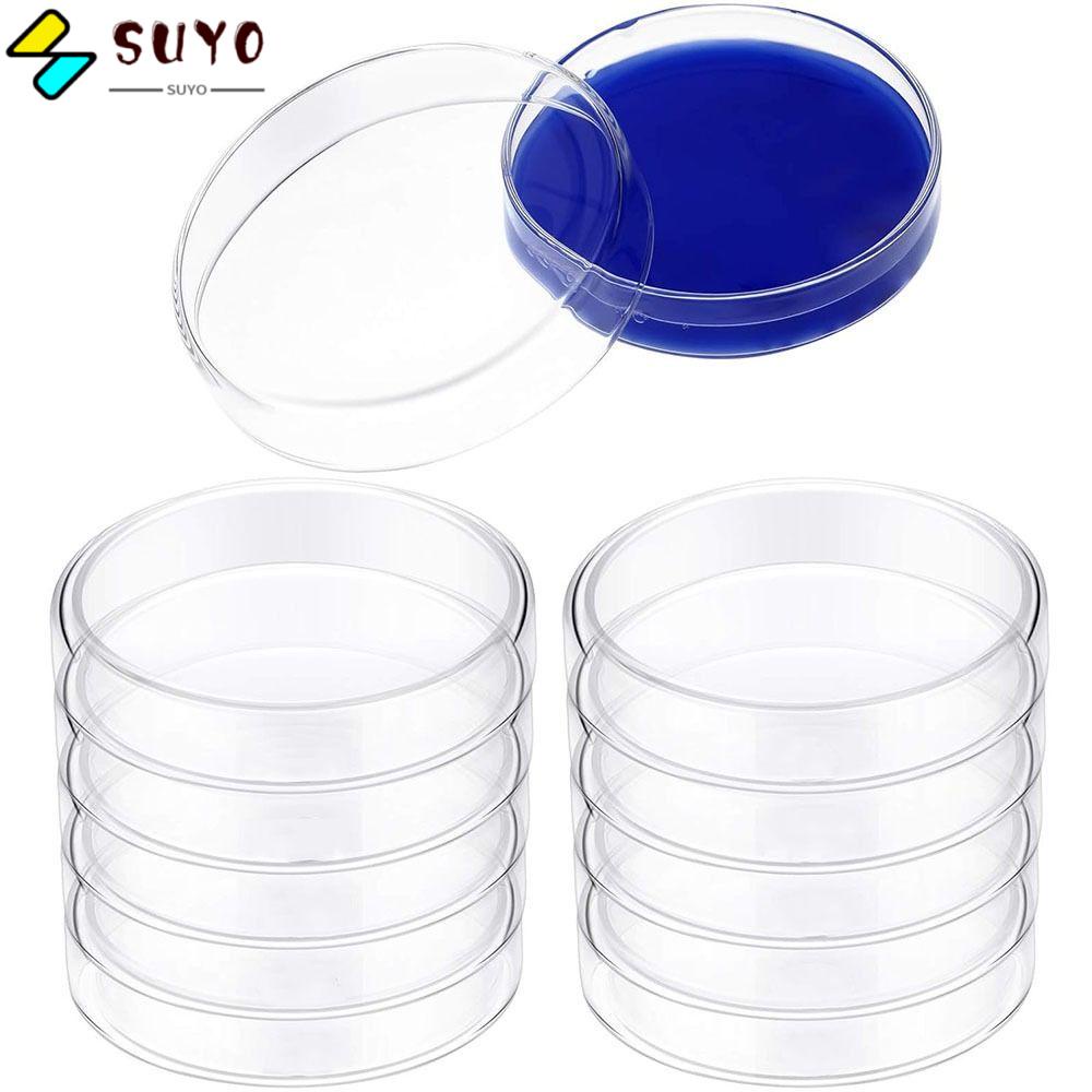 SUYO 10PCS Glass Cell Culture Dishes, Glass Glass Petri Dishes