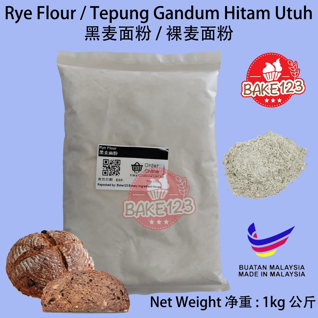 Rye Flour 1kg / Tepung Gandum Hitam Utuh 纯天然 黑麦面粉 | Shopee Malaysia