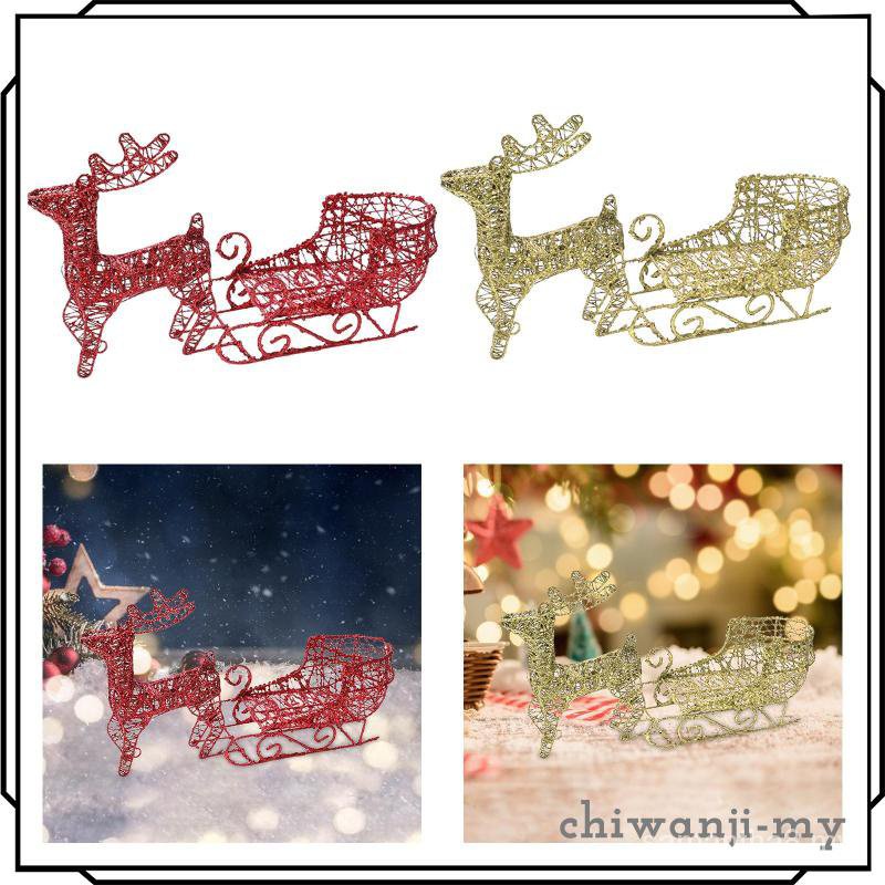 [ChiwanjifcMY] Elk Sleigh Ornaments Christmas Reindeer Sleigh Scene ...