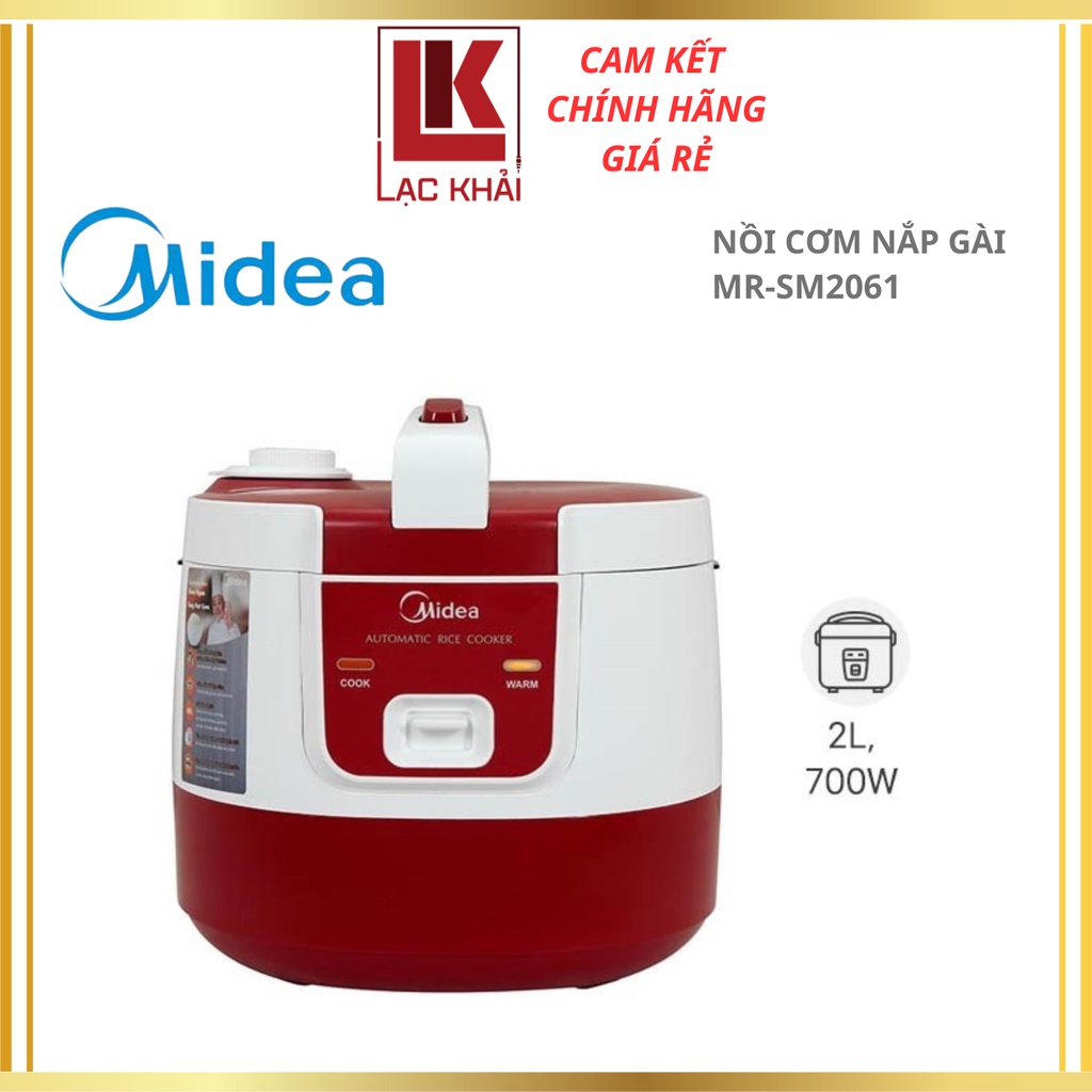 Midea 2 liter lidded rice cooker MR-SM2061, Non-stick, capacity 700W ...