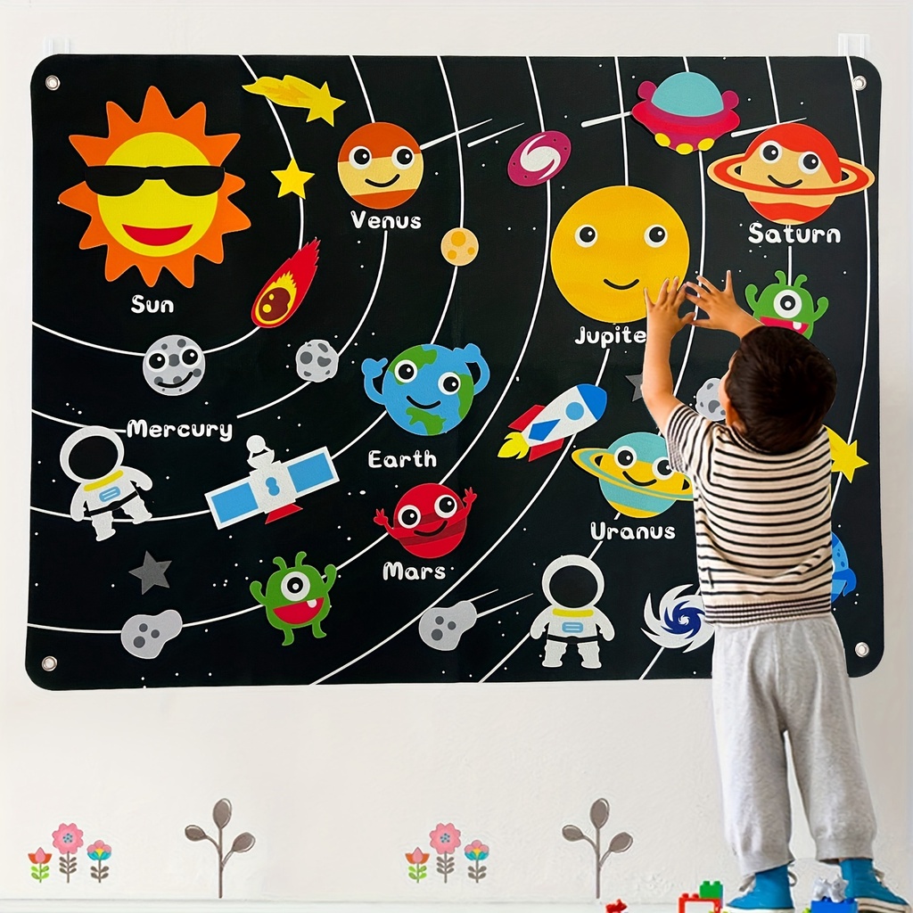 Outer Space Felt Montessori Board Toy Solar System Universe ...