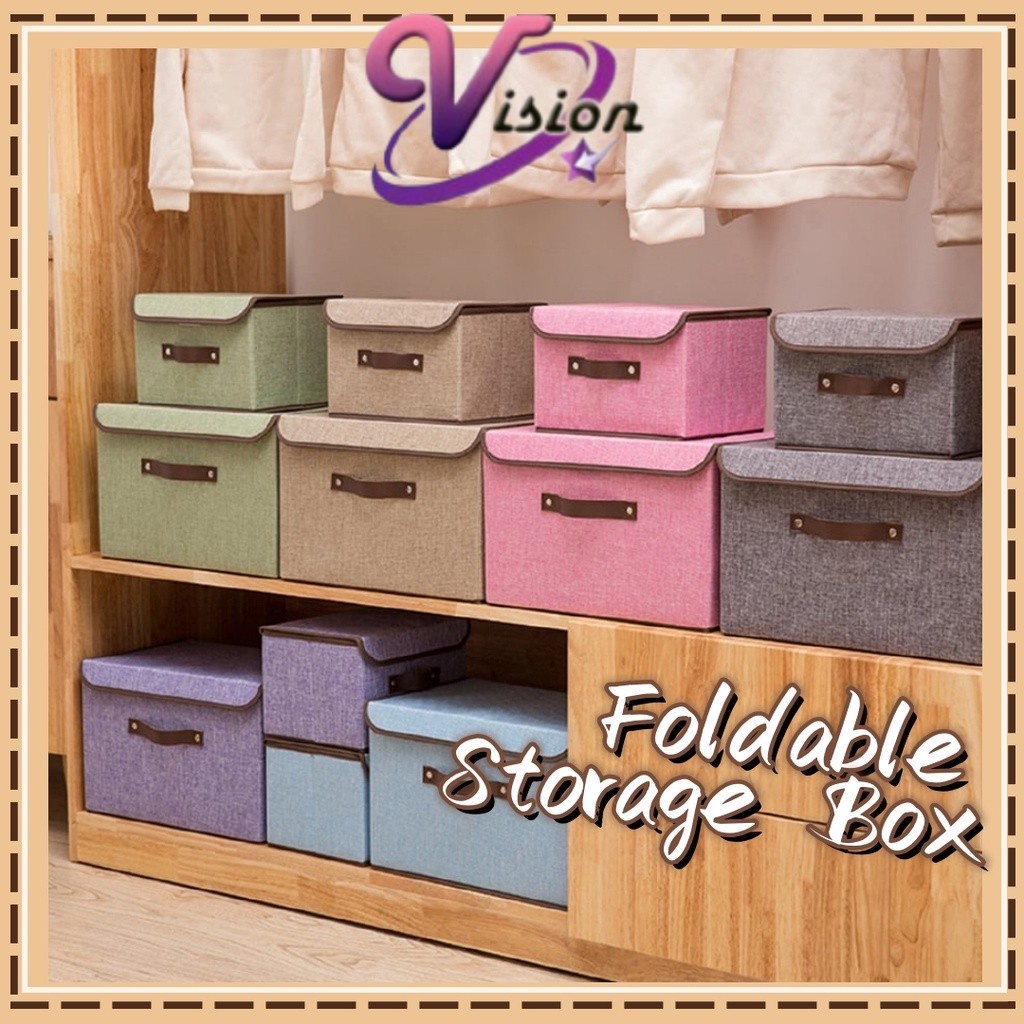 Foldable Nonwoven Big Storage Box Linen Wardrobe Clothes Organizer