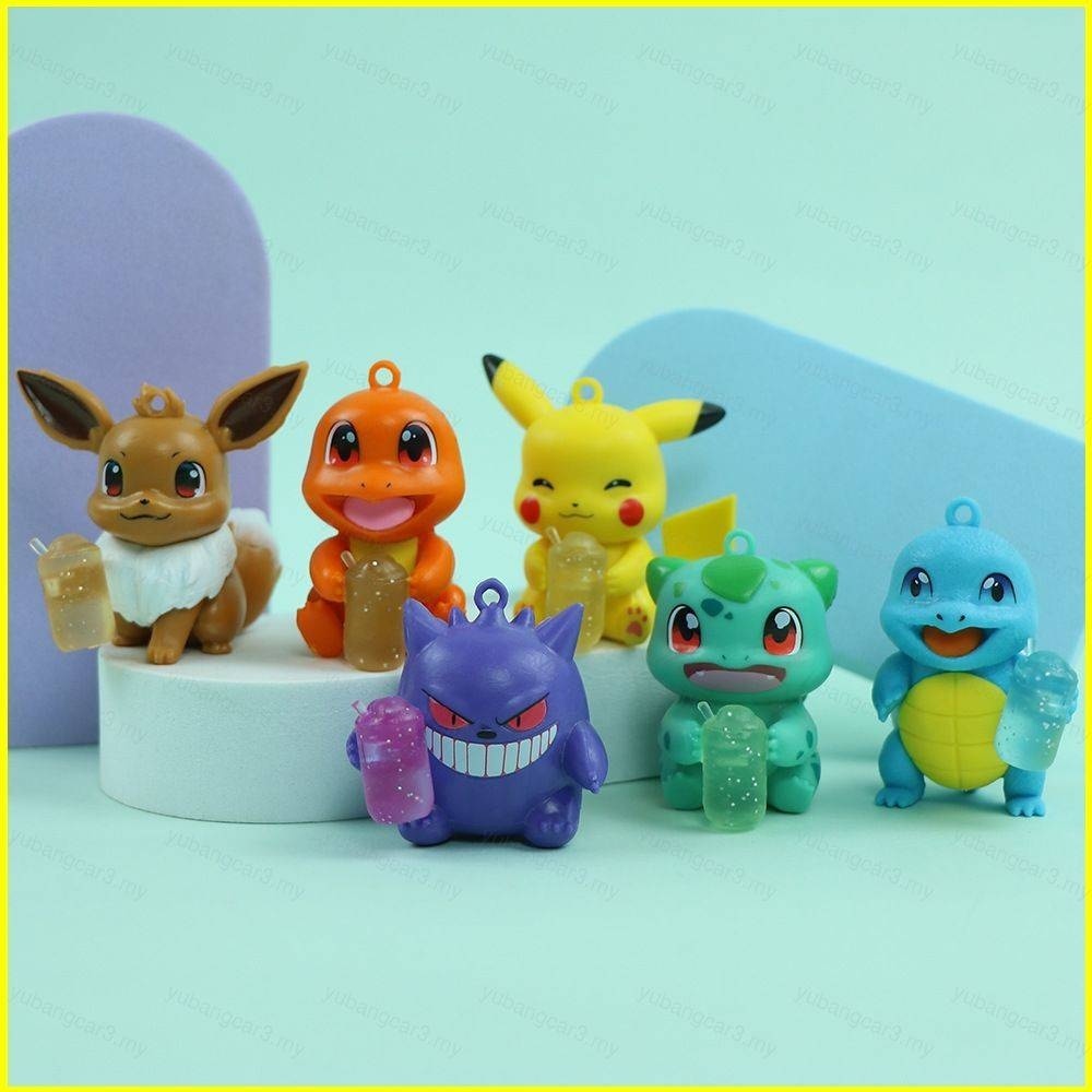 Pokemon Derpy Figure Set – Pikachu, Gengar, Charmander, Squirtle, Eevee, Bulbasaur & More