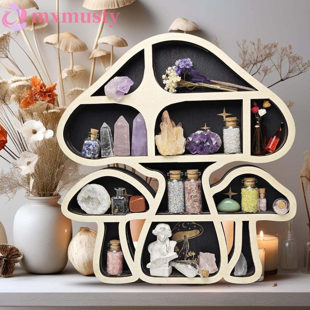 MXMUSTY Crystal Storage Rack, Cute Creative Mushroom Shaped Display ...