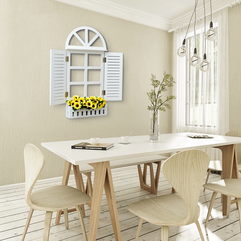 Mediterranean style fake window rack nail shop wall creative hanging ...