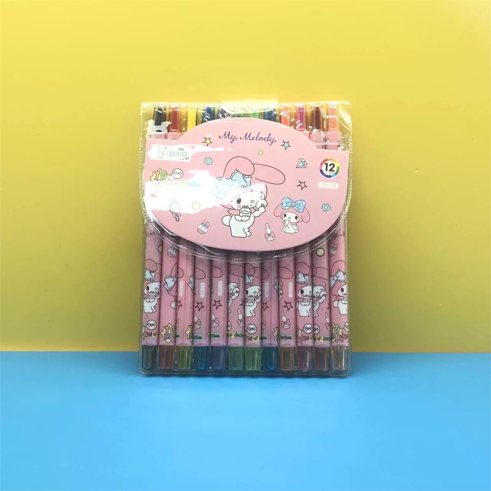 Sanrio 12 Color Set Crayons Children Safe Nontoxic Graffiti Crayon ...