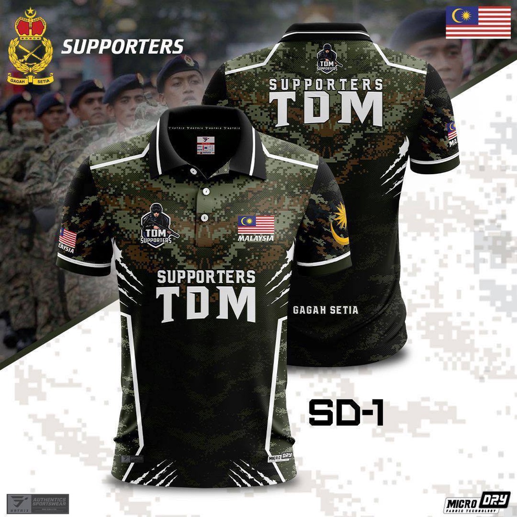 polo shirt TDM Exclusives Military green design Shopee Malaysia