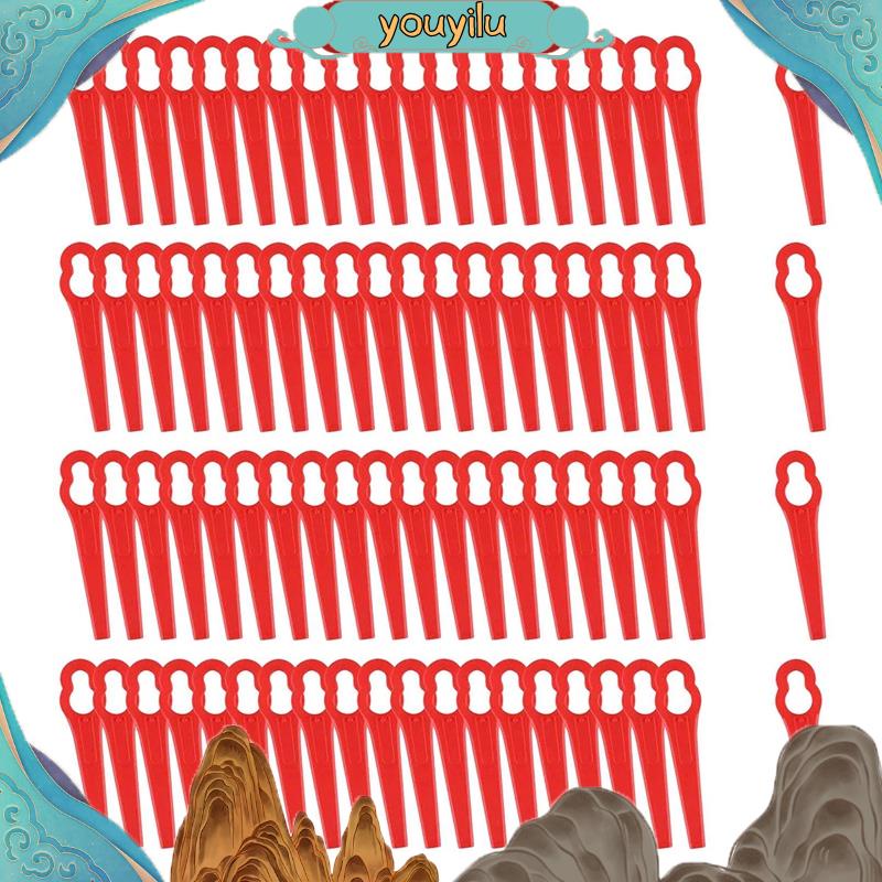 80 Pcs 8.3CM Plastic Grass Trimmer Blade Replacement Blades Lawn Mower Blades for Bosch Einhell