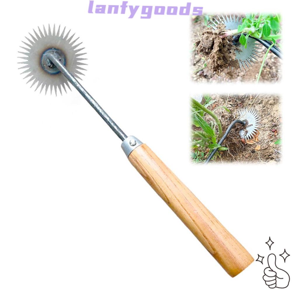 LAN Manual Weed Remover Tool, Handheld Teeth Shape Garden Weeding Tool