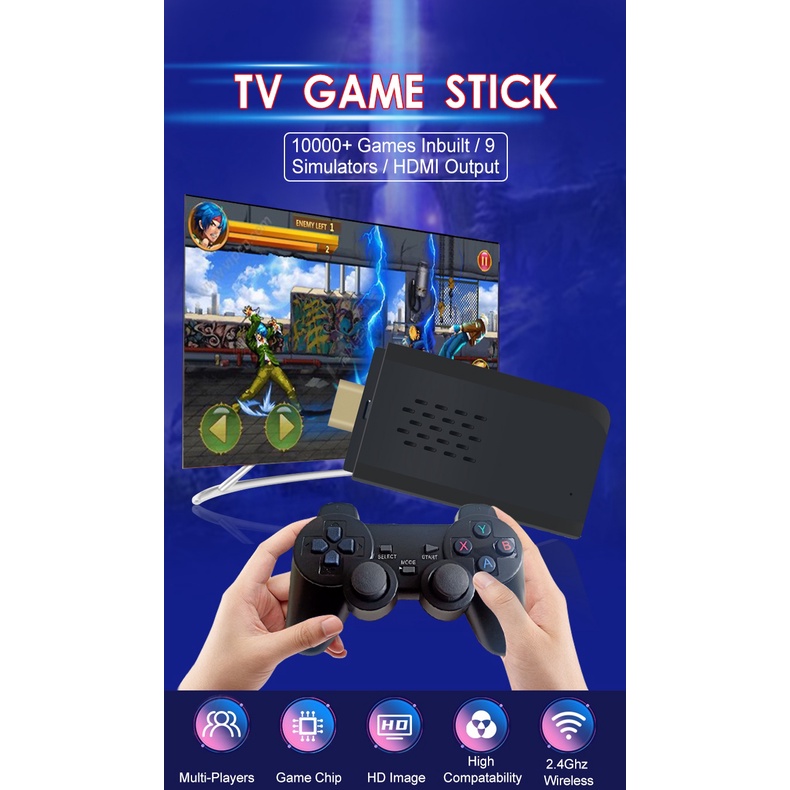 [Johor Stock] M8 Video Game Console 2.4G Double Wireless Controller ...