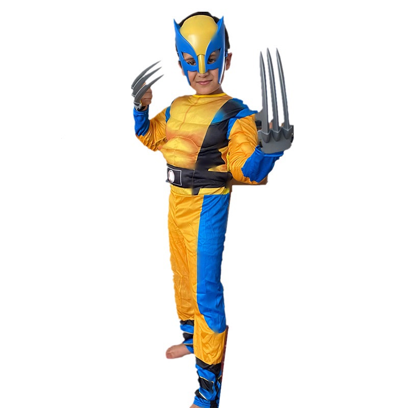 Wolverine Superhero Muscle Costume Kids Cloak Toy X-Men Costume ...