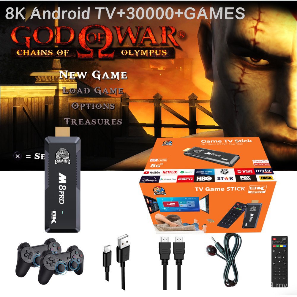 M8 PRO TV GAME SetTop Box God of War PSP, PS1CPS, FC, N64, 8K Kaiyuan