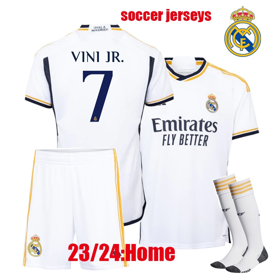 23/24 soccer shirt VINI JR Tchouameni Real Madrid 2023/2024 with socks ...