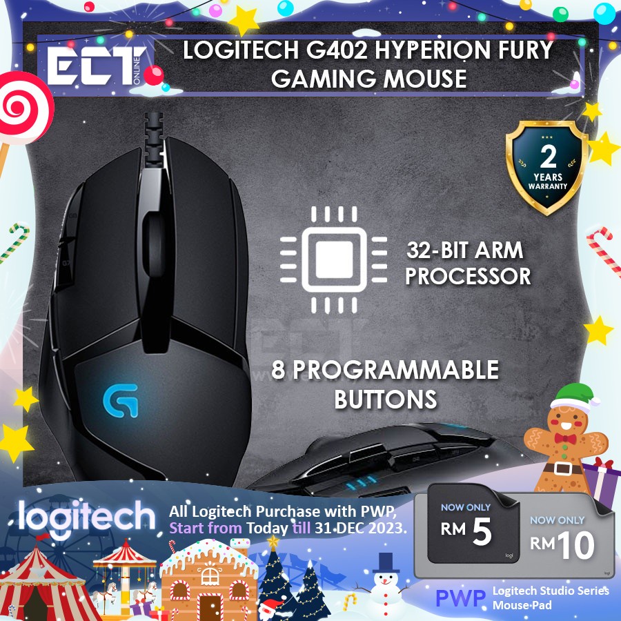 Logitech G402 Hyperion Fury FPS Gaming Mouse with High Speed