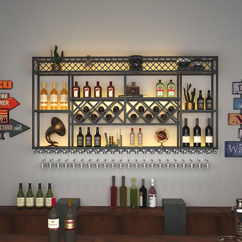 Bar Wine Rack Creative Display Rack Iron WallMounted Restaurant WallMounted Wine Rack