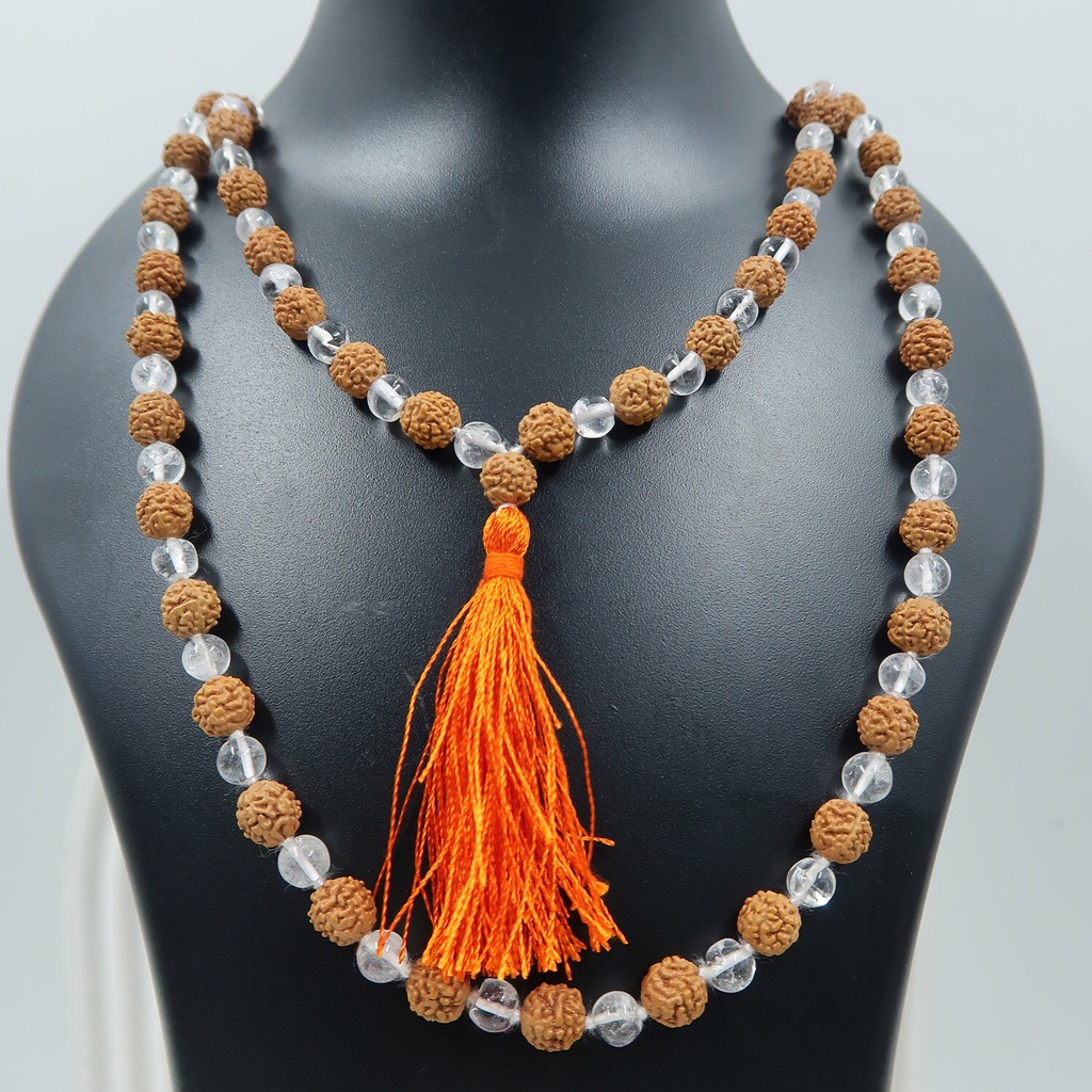 Mala Rudraksha Autentica 108 Perle – Collana Japa Mala 8mm In Semi Naturali, Per Meditazione E Protezione Energetica - 2
