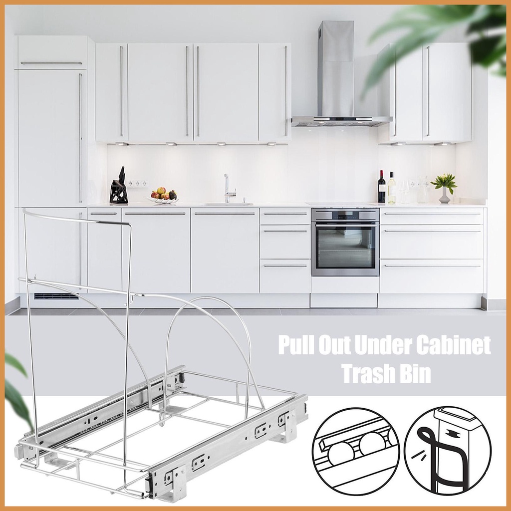 Pullout Shelf for Garbage Bin Sliding PullOut Waste Containers Rack