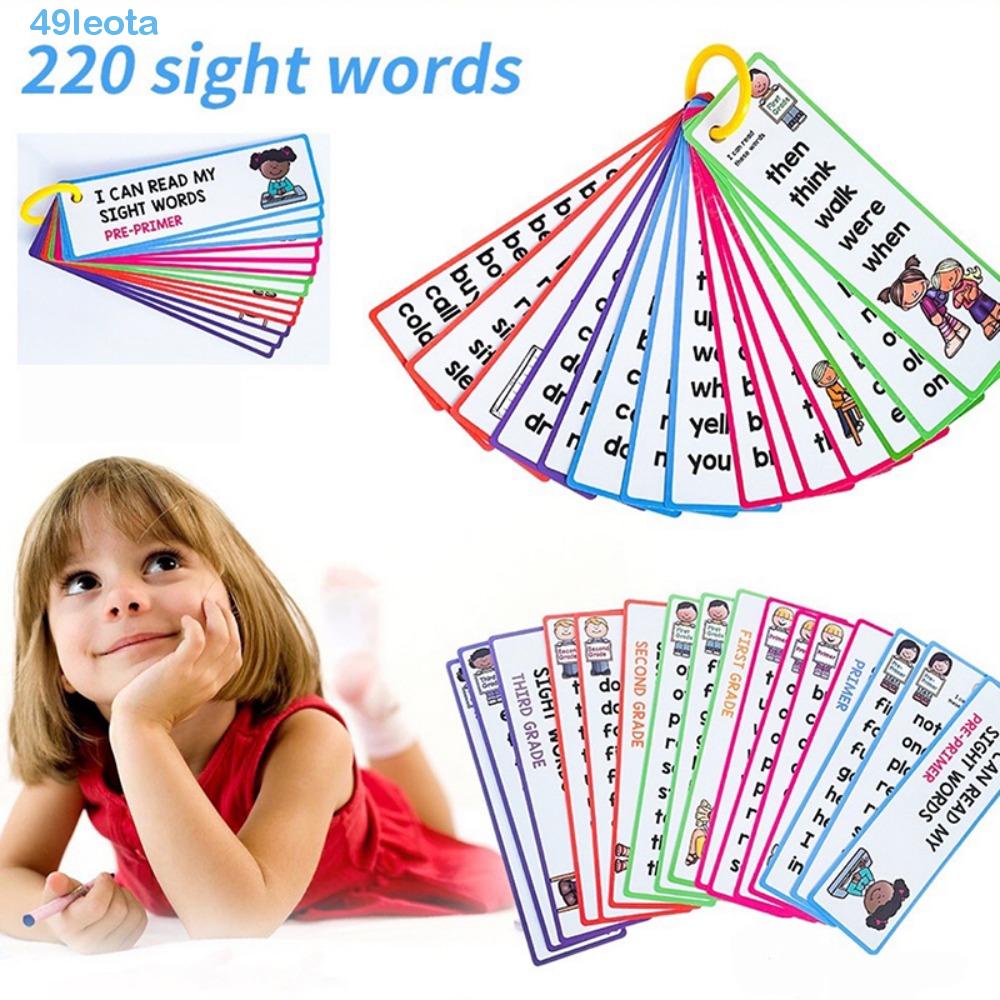 LEOTA Sight Words Flashcards, Pocket Cards Montessori English Sight