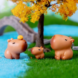 GILDAI Cartoon Capybara Statue, Resin Multicolor Miniature Capybara ...