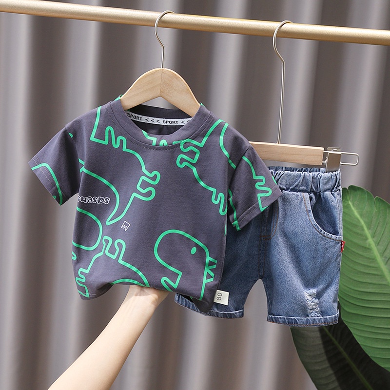 Baby Boy Track Suit Full Sleeves Dress For Winter Dino Style