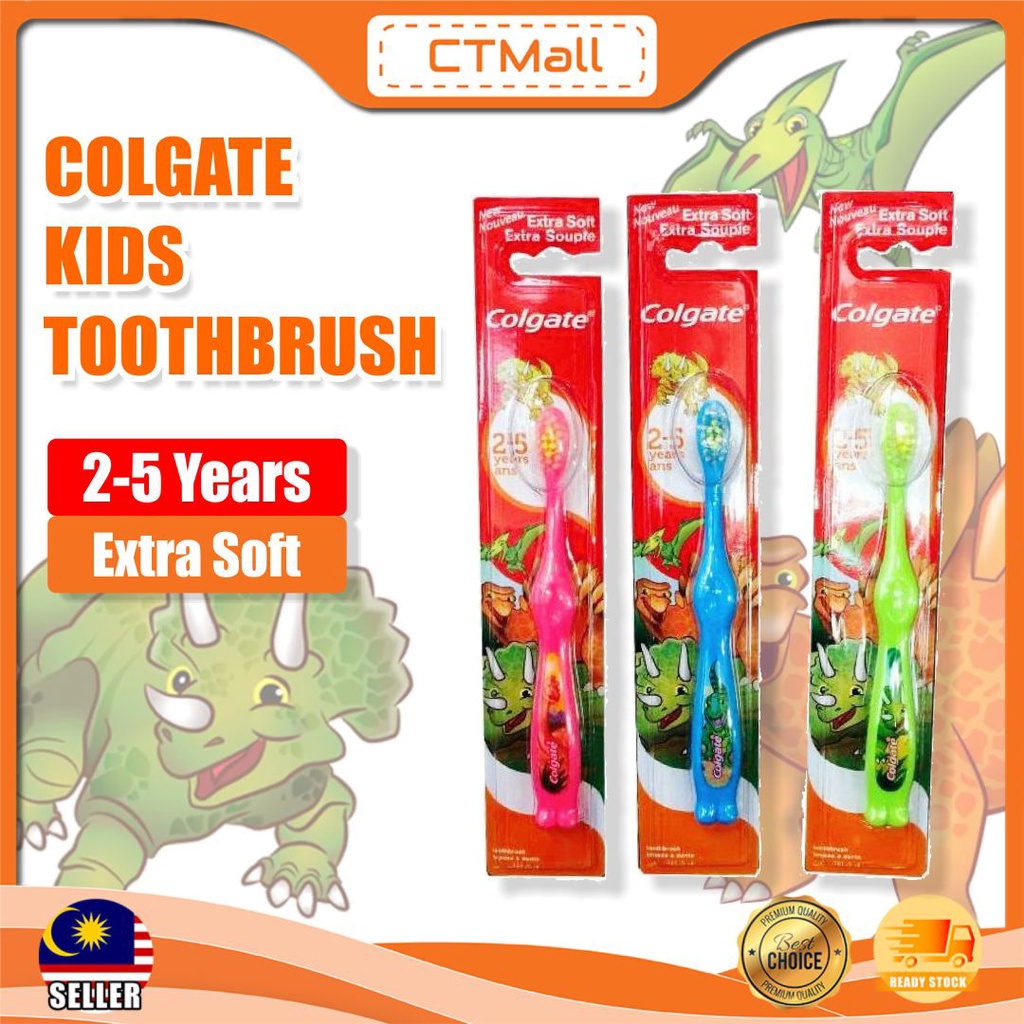 COLGATE Kids Dinosaur Toothbrush 25 Years Extra Soft Random Colour