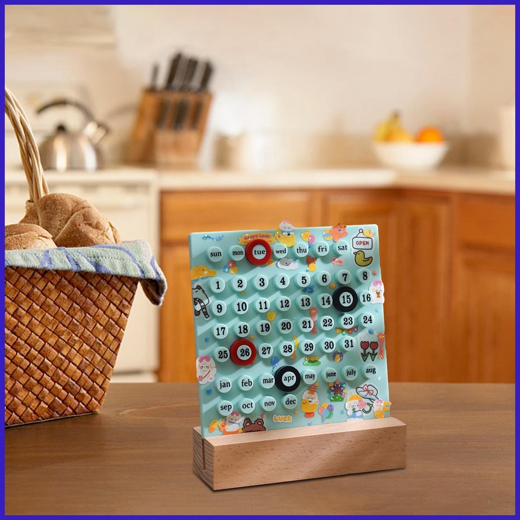 Desk Perpetual Calendar Creative Tabletop Calendar With DIY Event Stickers Desktop Calendar For