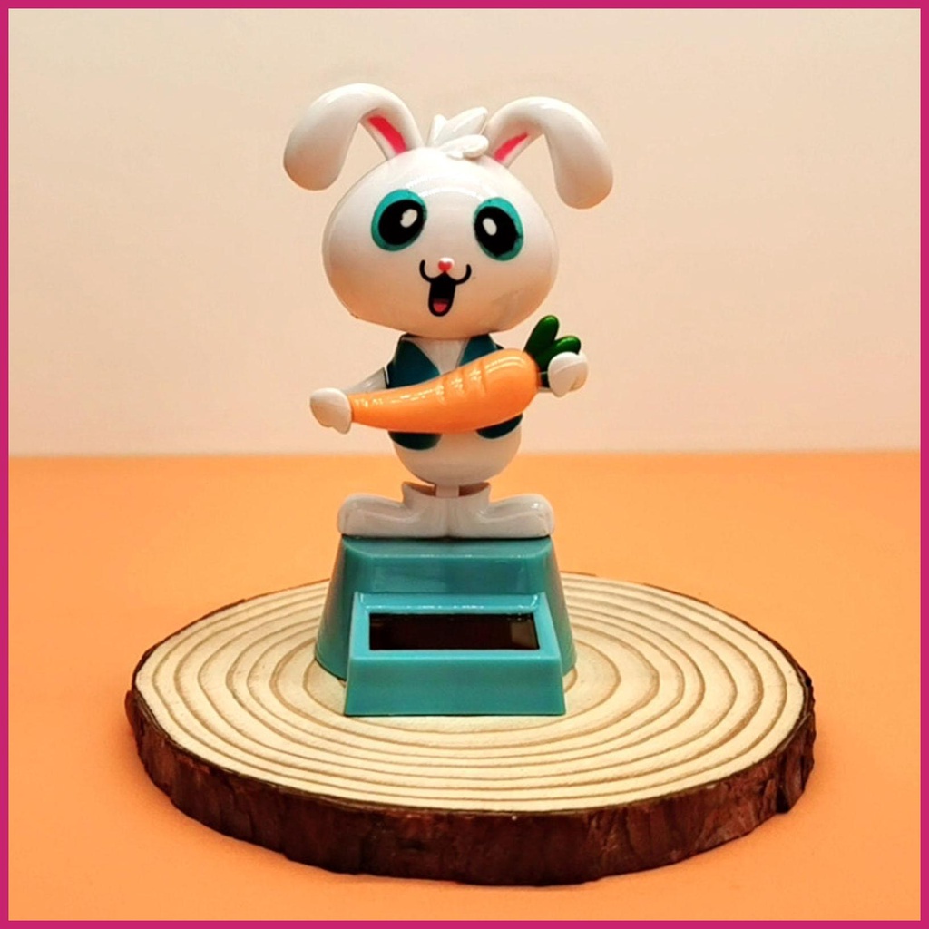 Solar Dancing Figures Rabbit Shape Bobbleheads for Car Dashboard Dashboard Decorations Solar