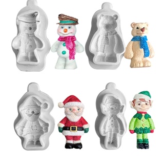  3D Santa Elk Bear Elf Boy Fondant Chocolate Mould Cake