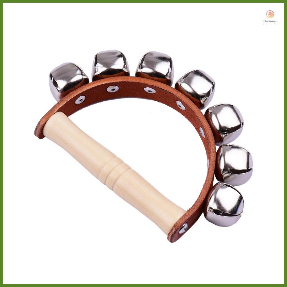Handbell Hand Bells with 7pcs Jingle Bells Wood Handle Musical