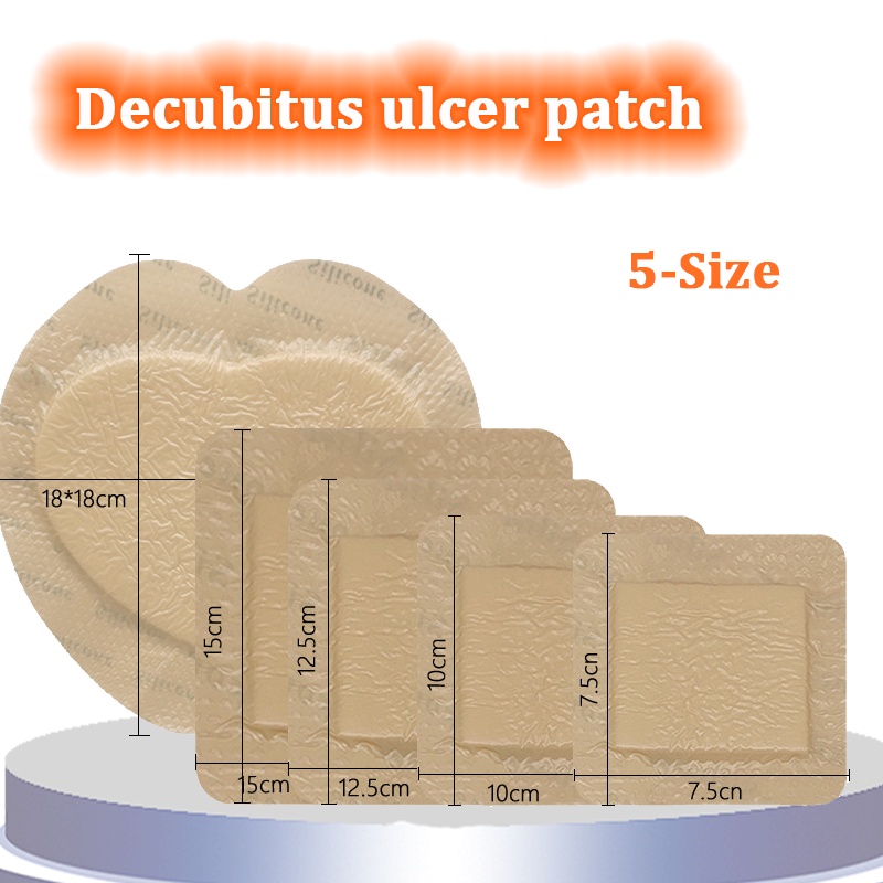 5 sizes pressure sore patch, silicone dressing, pressure sore bandaid