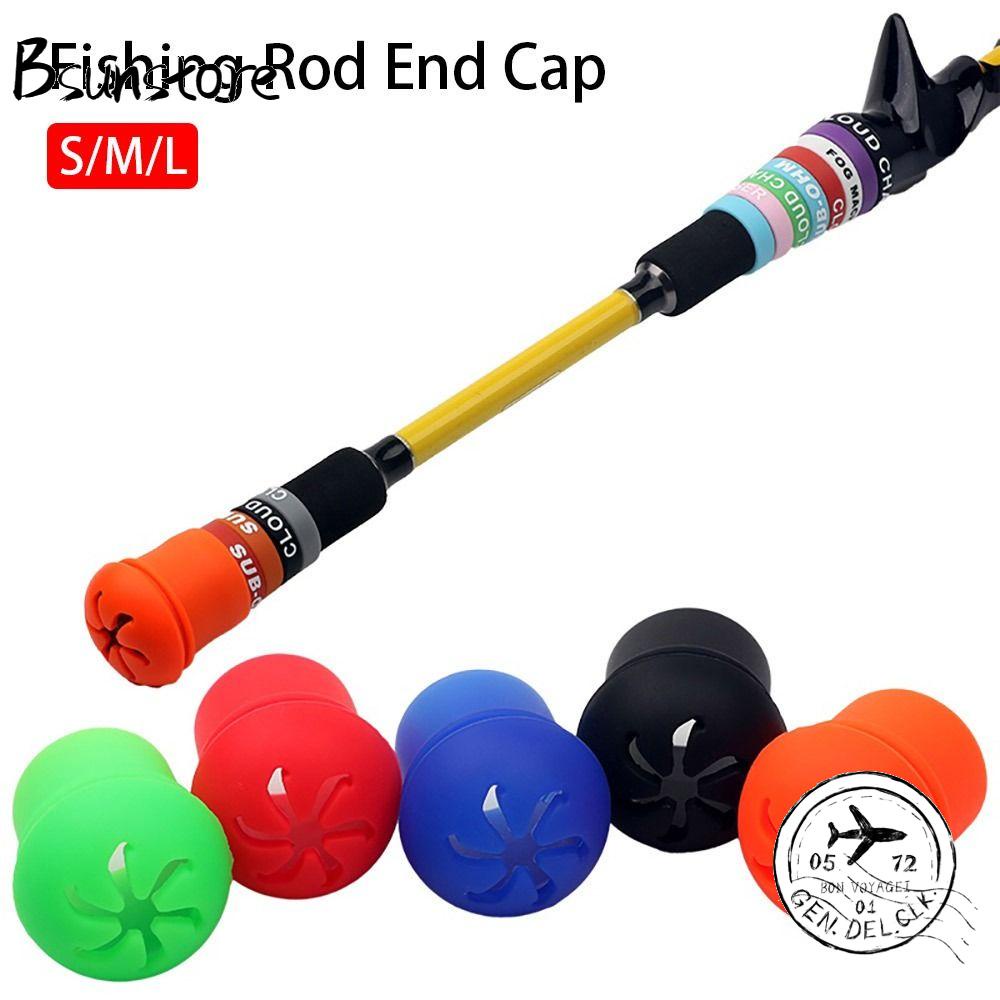 BSUNS1 1Pcs Fishing Rod End Cap, Silicone Fishing Tackle Accessories