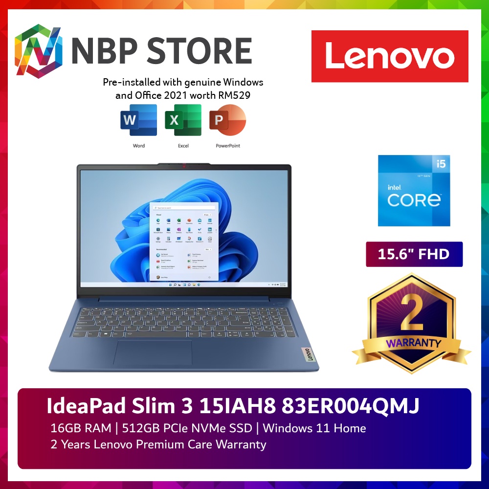 Lenovo IdeaPad Slim 3 15IAH8 83ER004QMJ 15.6