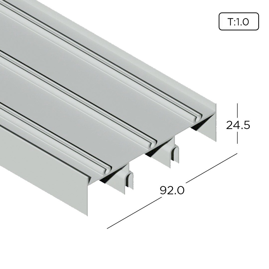 Aluminium Extrusion 3T Top Track (Economy Sliding Window) Profile ...