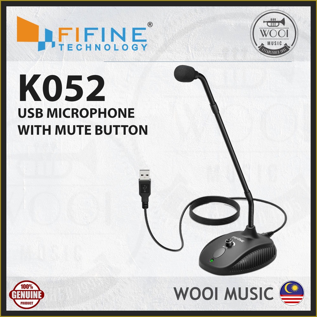 Fifine K052 USB PC Computer Microphone (Mute Button/Volume Dial/Led ...