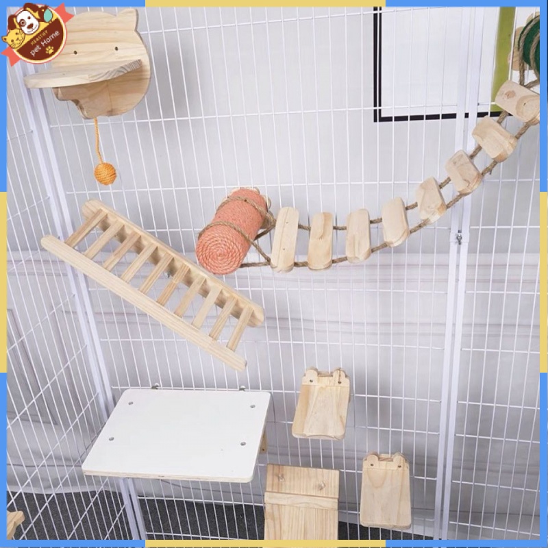 Cat ladder, staircase, solid wood pet, dragon cat cage, squirrel ...