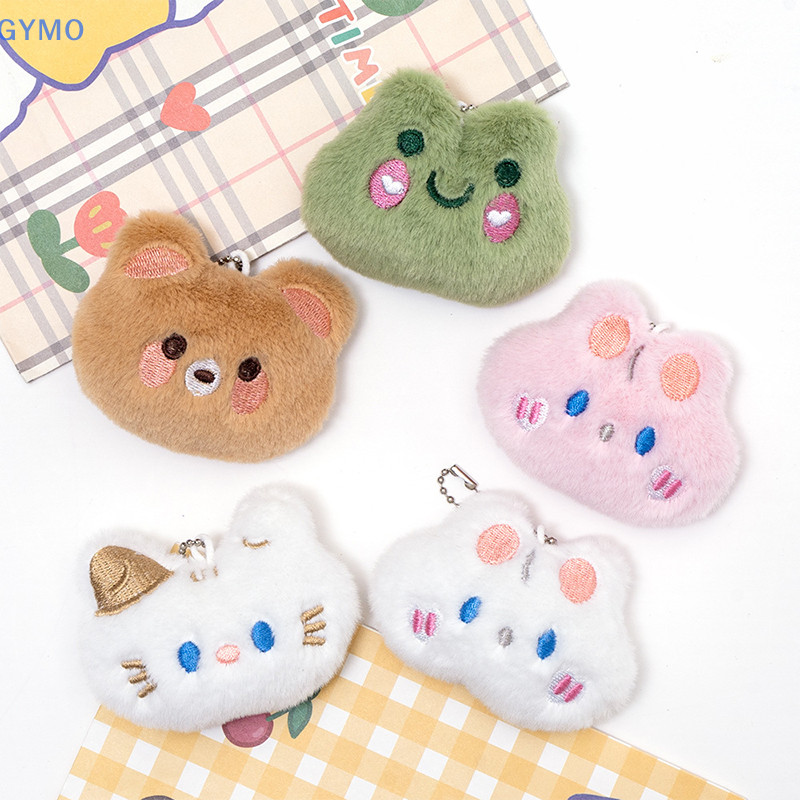 [cxGYMO] Cute Animal Keychains Plush Rabbit Frog Cat Doll Keychains For ...