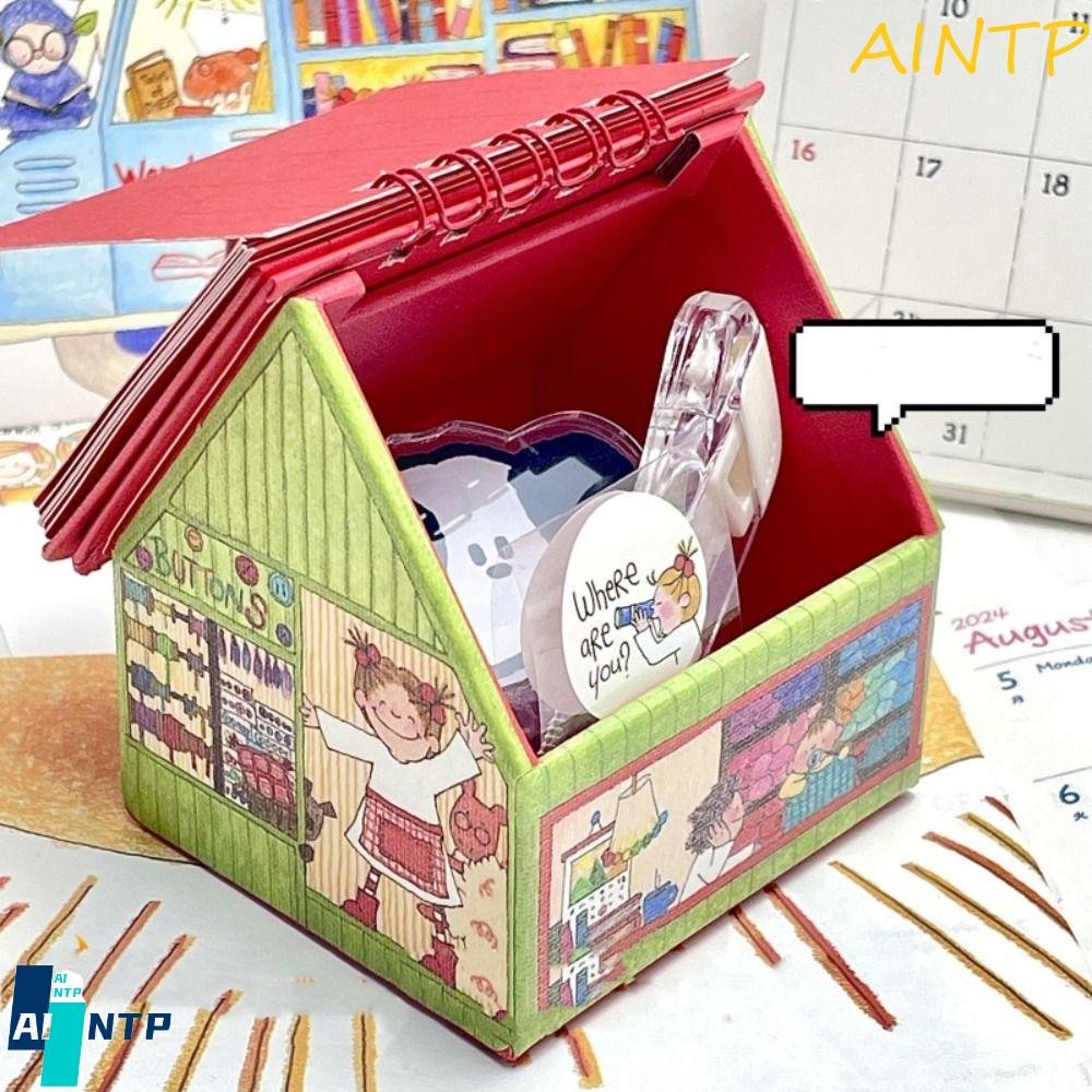 AINTP 2025 Calendar, Table Organizer Storage Box Small House Calendar ...