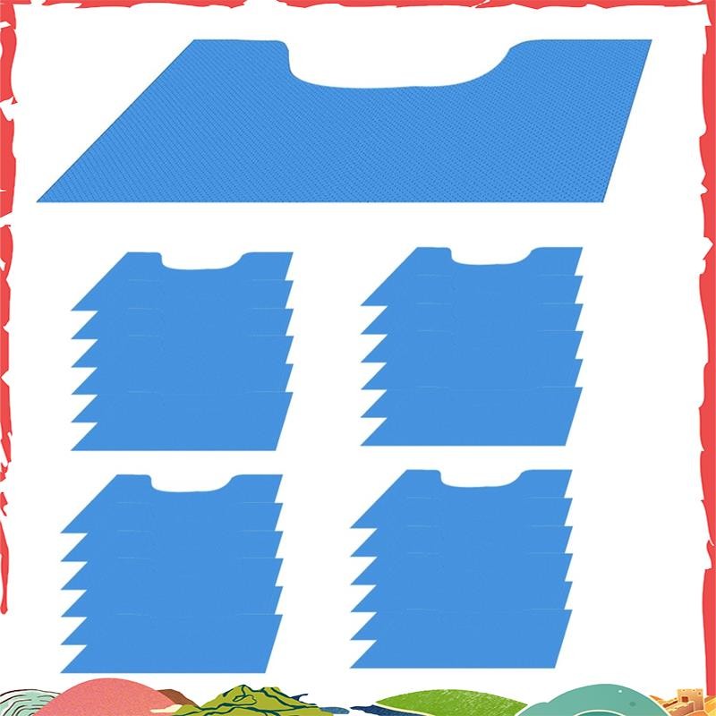 100 Pcs Disposable U-Shaped Toilet Mats - Non-Slip Bathroom Floor Protectors