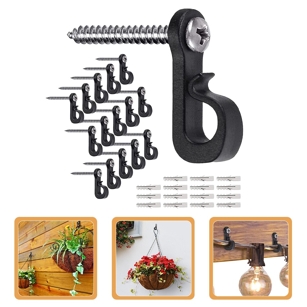 Hook Screws Porch Hooks Hanging Plants Christmas Light Clips Outdoor ...