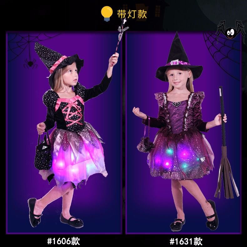 Halloween children's costume pumpkin little witch performance costume
