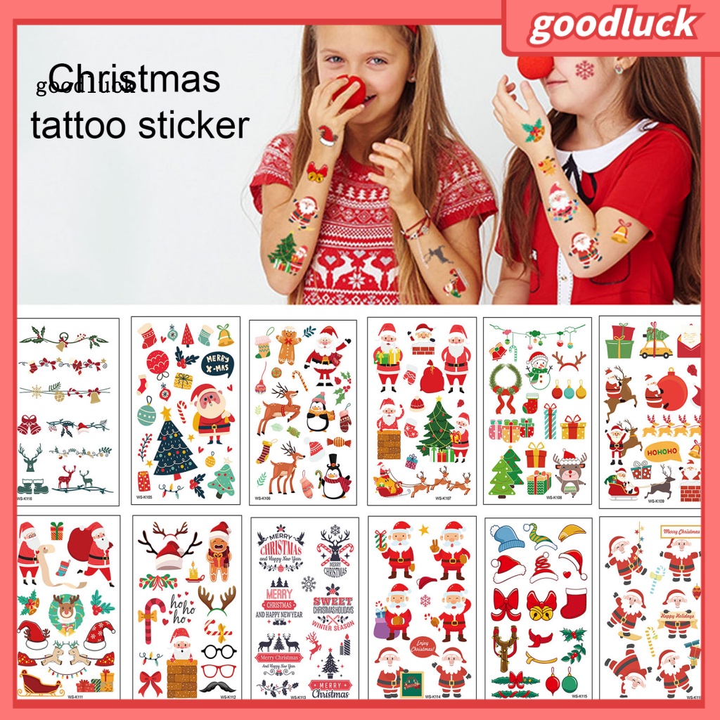 goodluck Safe Temporary Tattoos Temporary Tattoos Christmas Cartoon