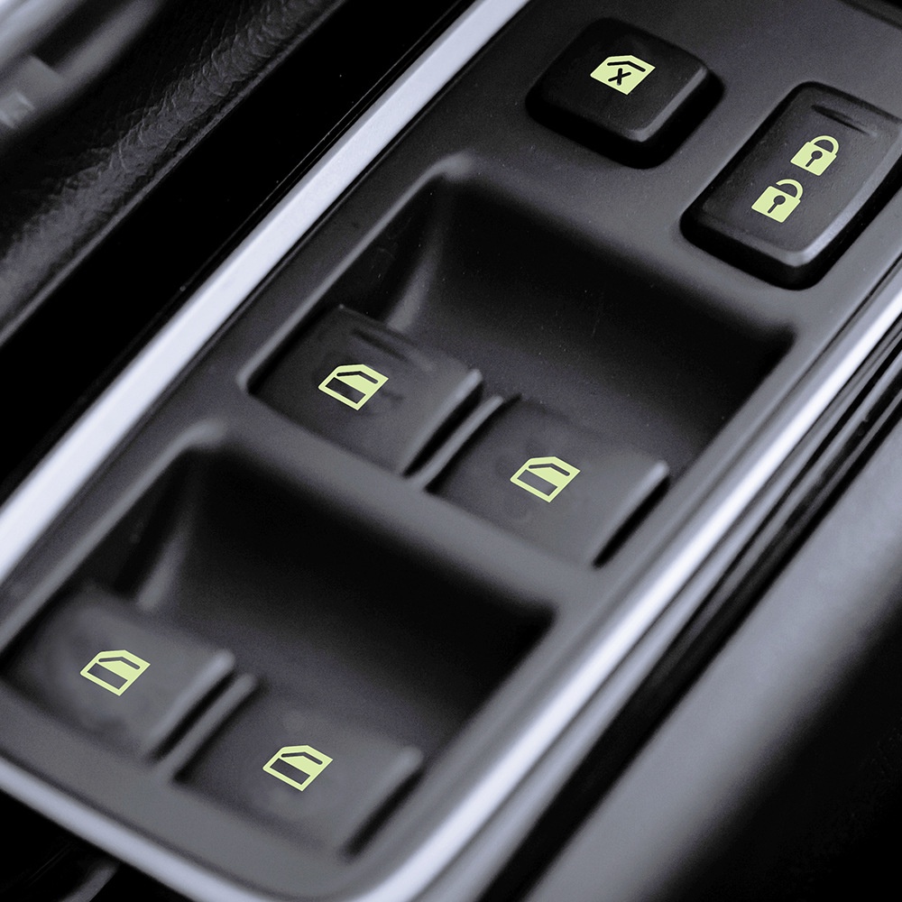 Universal Car Door Window Lift Button Luminous Sticker Windows Control ...